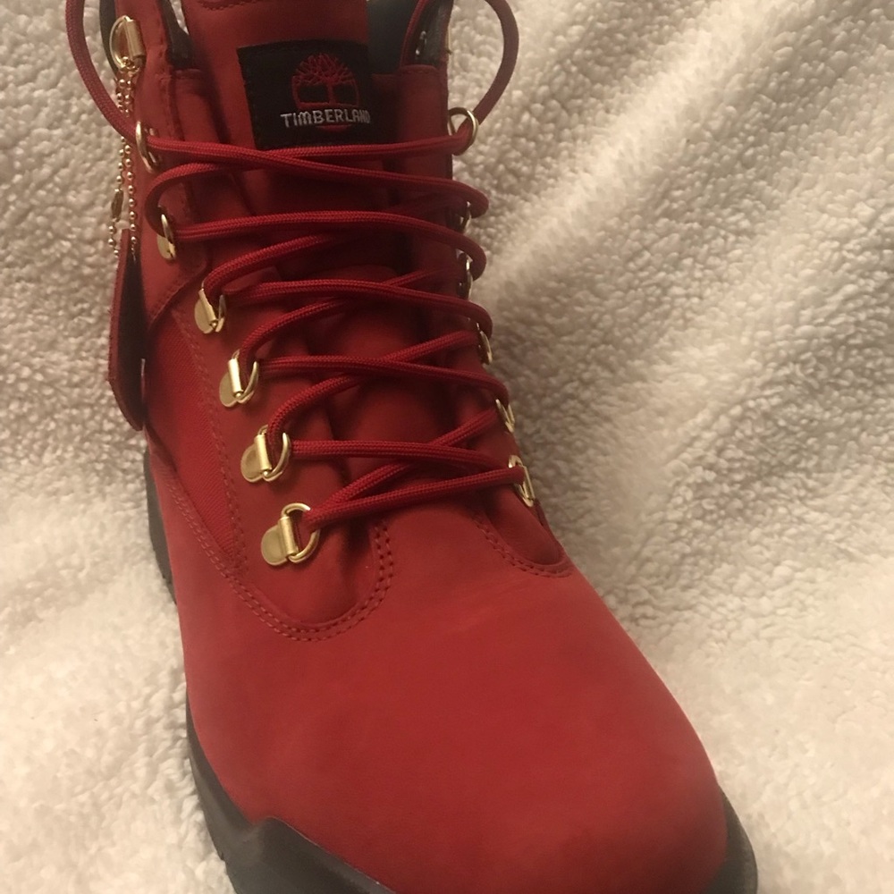Timberland Red Lace-Up Hiking Boot